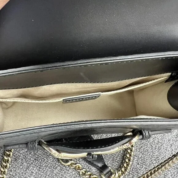 GUCCI Emily Black Leather Shoulder Bag 620-032825 - Picture 13 of 14